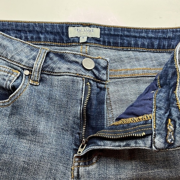 Tru Luxe Jeans Ankle Crop Slanted Raw Hem Size 4 - Picture 16 of 16